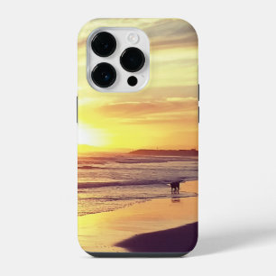 iPhone 14 Pro Funda para teléfono perro al atardecer