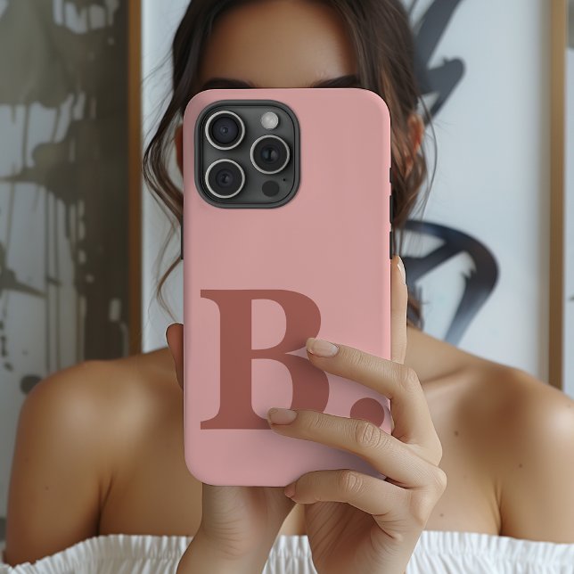 iPhone Funda personalizada rosa para iPhone, regalo de gr (personalized pink phone case gift for her, mom or girls, monogram iphone case gift for bridesmaids)