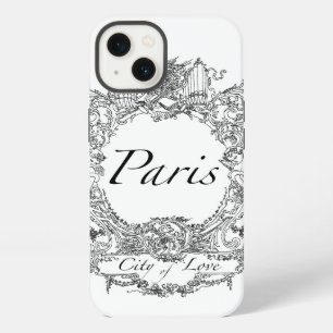 París: Ilustración de Ciudad del Amor para Funda d