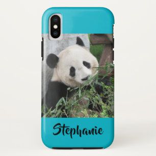 iPhone X Funda duro Giant Panda Typography Blue 