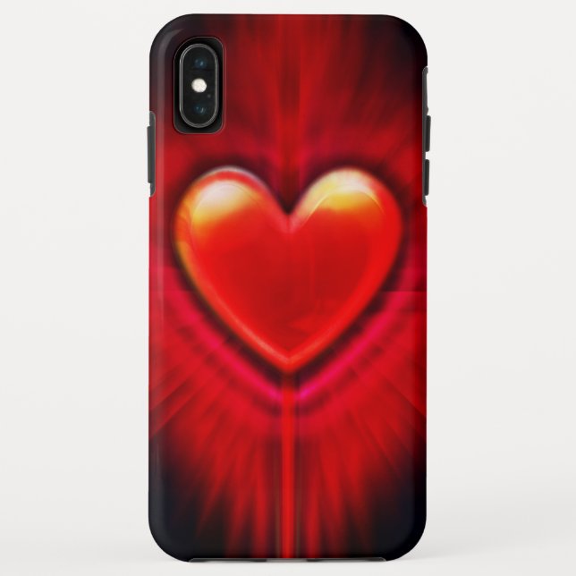 iPhone XS Max funda diseño de corazón rojo y negro (Reverso)