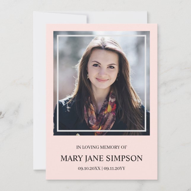 IPnk de Rubor en memoria amorosa Foto funeral (Anverso)