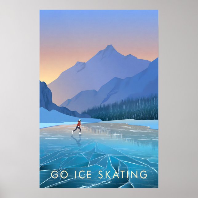 Ir a patinar sobre hielo Póster de viaje (Frente)