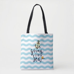 Ir al mar - Bolsa de tote de la ancha de las olas