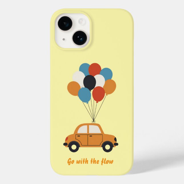 Ir con el flujo - Coche con globos funda amarillo (Reverso )