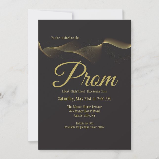 Ir Con La Invitación De Flujo Prom (Anverso)