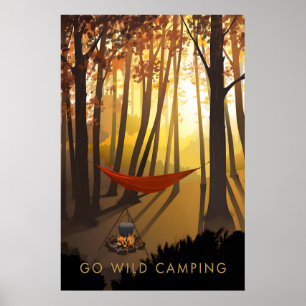 Ir de Camping Salvaje Póster de Viaje