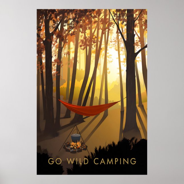 Ir de Camping Salvaje Póster de Viaje (Frente)