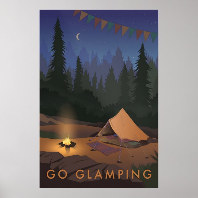 Ir de Glamping Póster de Viajes (Frente)
