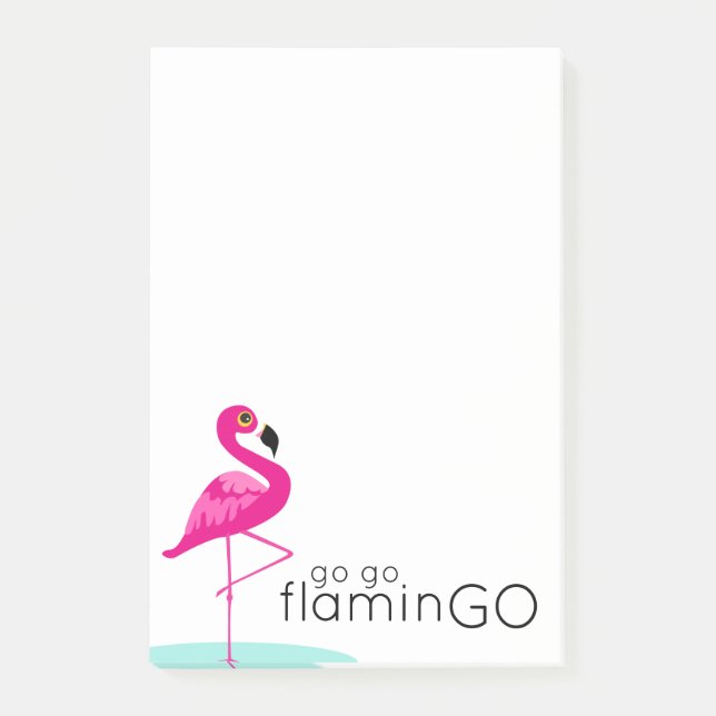 Ir flaminGO flamingo rosado post nota (Anverso)