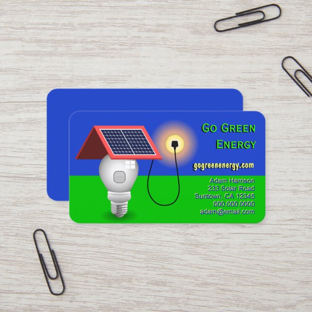 Ir tarjetas de negocios de energía solar verde (Anverso/Reverso In Situ)