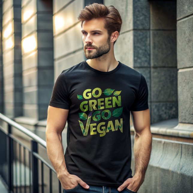Ir verde Vamos Vegan camiseta (Subido por el creador)