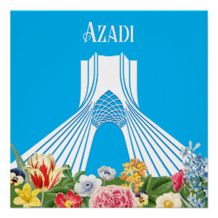 Irán Azadi (Libertad) brillante Poster
