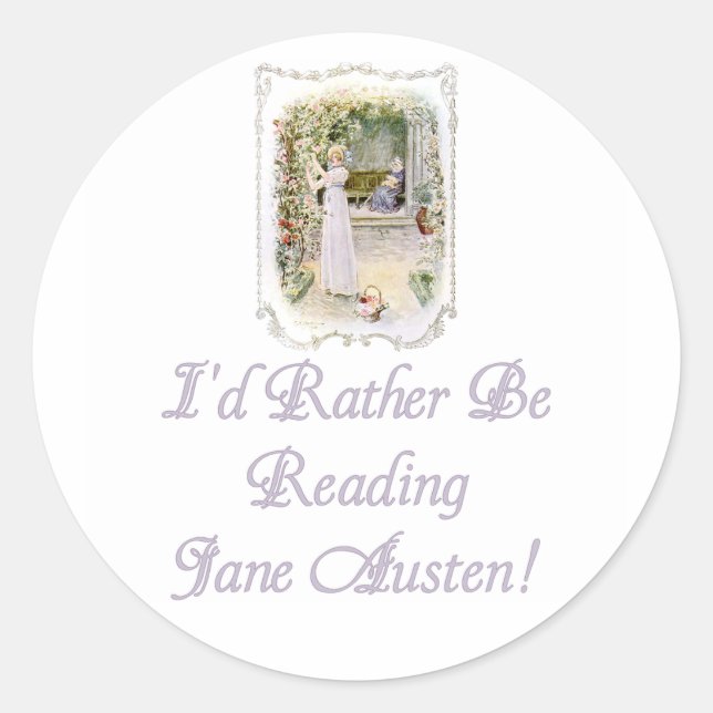 ¡IRBR Jane Austen! Pegatinas redondos, 2 tamaños (Anverso)