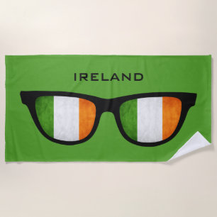 IRELAND Shades toalla de playa de texto personaliz