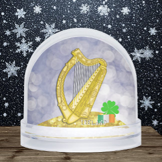 Ireland Snow Globe, Irish Flag, Shamrock / Harp