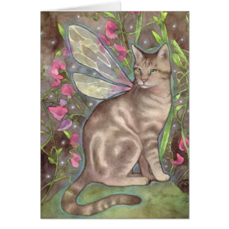 Iridescence - tarjeta de hadas del arte del gato