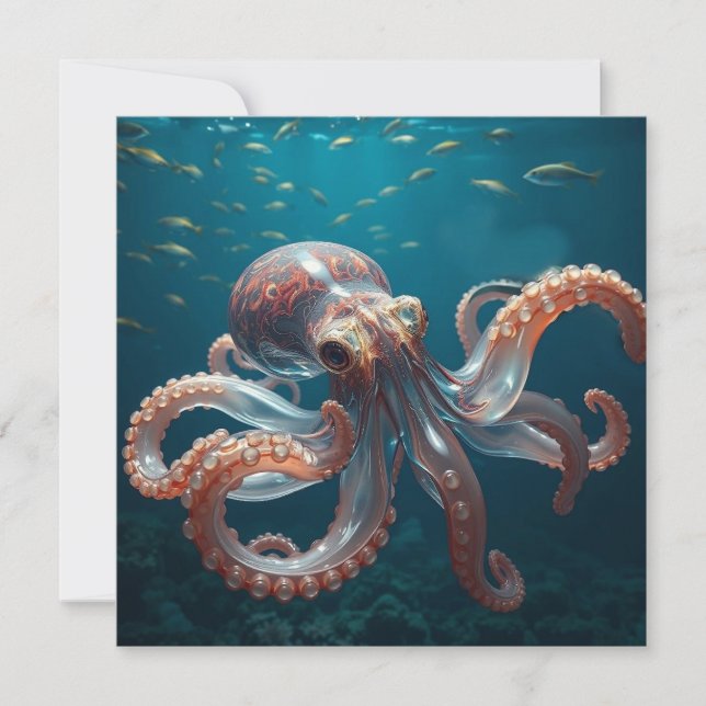 Iridescent Glass Octopus Art | Deep Sea Fantasy   (Anverso)