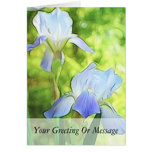 Iris azules románticos (Frente)