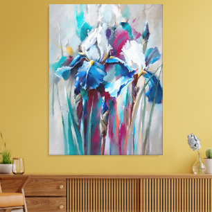 Iris Bloom – Arte floral mural impresionista moder