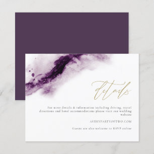 IRIS   Boho Plum Purple Gold Splash Tarjeta de det