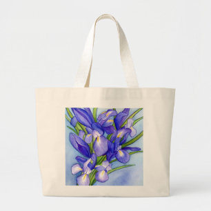 Iris Bouquet Flor Pintando Bolsa Tote