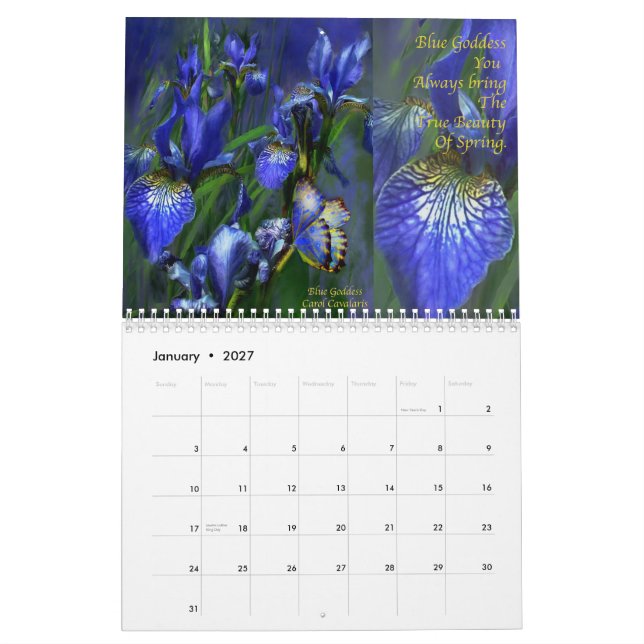 Iris - calendario de la colección 2 para 2010 (Jan 2027)