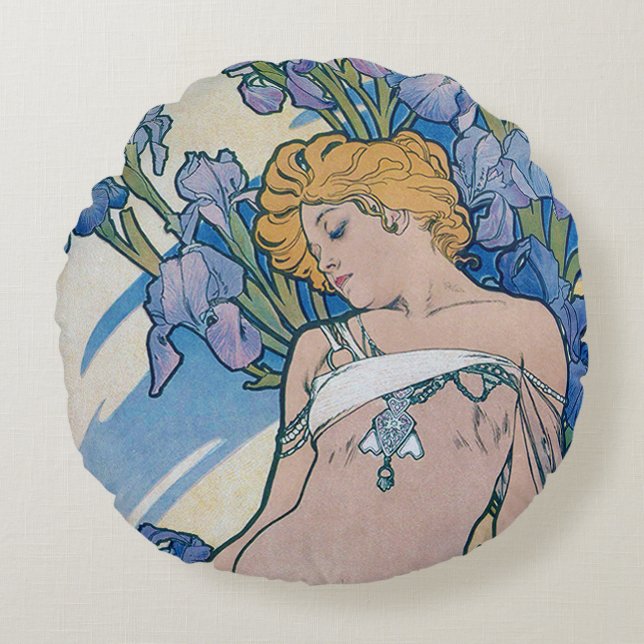 Iris (Cuatro Flores), Cojín decorativo Alphonse Mu (Anverso)