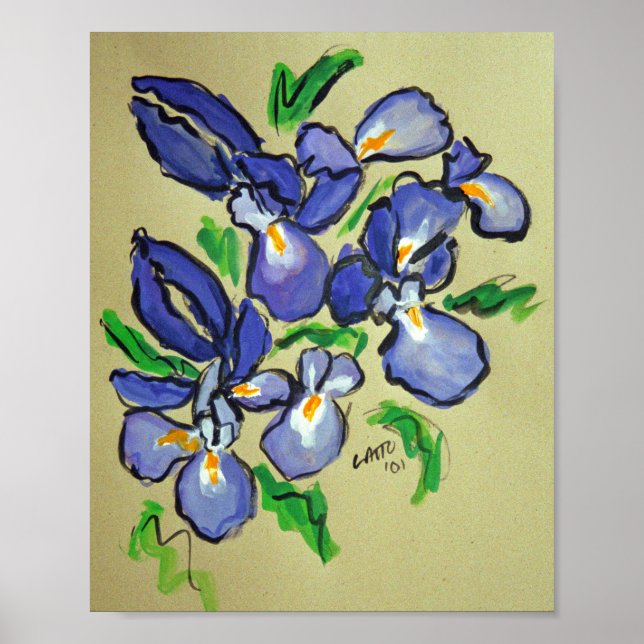 Iris Dance Resumen Pintura Poster de arte Imprimir (Frente)