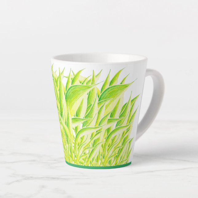 Iris de cebra en una pequeña taza de latte (Ángulo derecho)