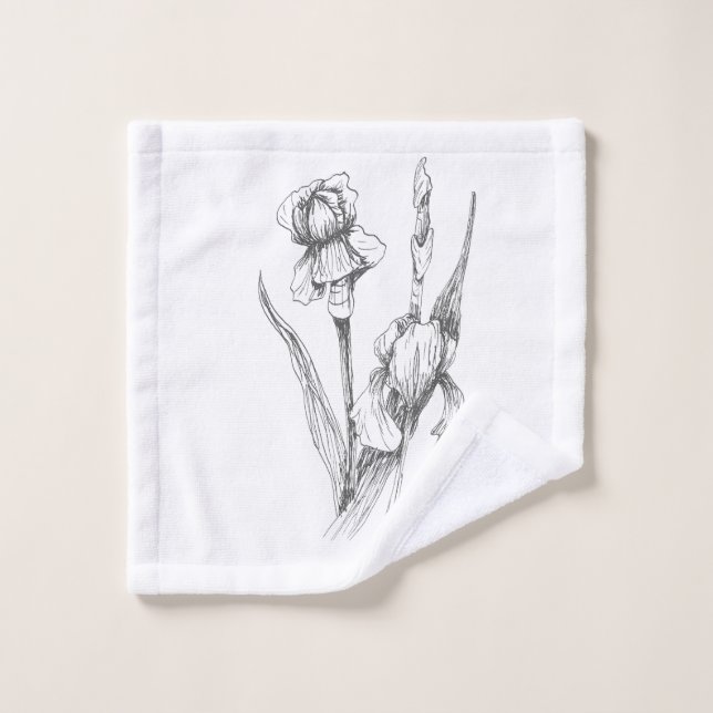 Iris dibujado a mano original, Bella Artes (Toallita)