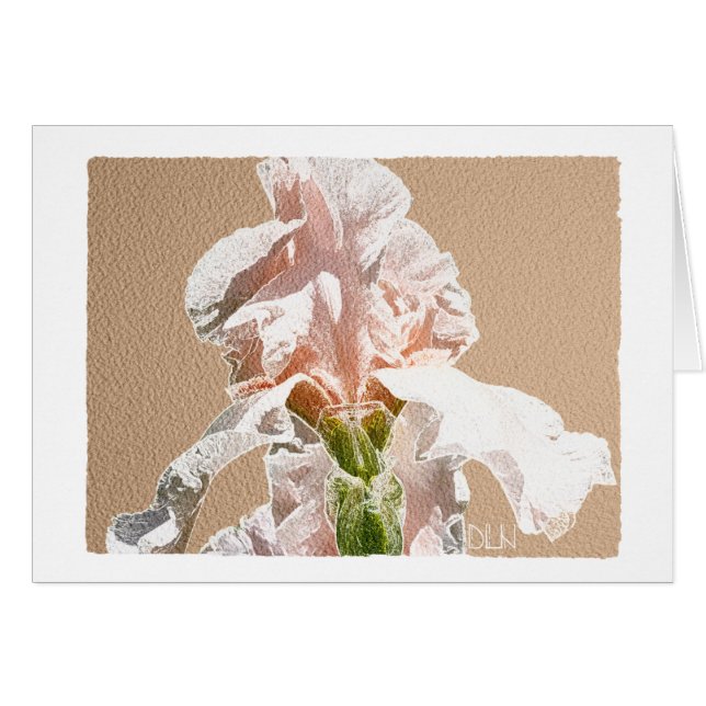 Iris Flor/Floral/acuarela (Anverso (Horizontal))
