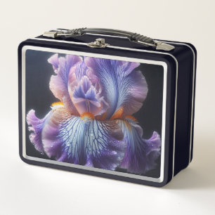 Iris floral morado y azul con barba