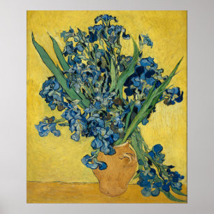 Irises de Van Gogh - Arte audaz de azul y amarillo
