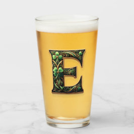 Irish E Monogram pint glass