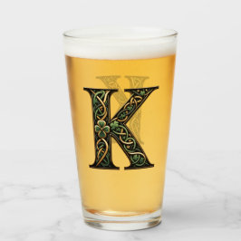 Irish "K" Monogram Pint Glass