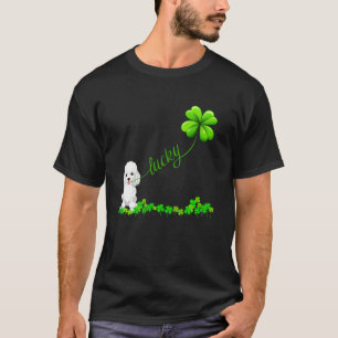 Irish Lucky con la camiseta de Poodle. Shir