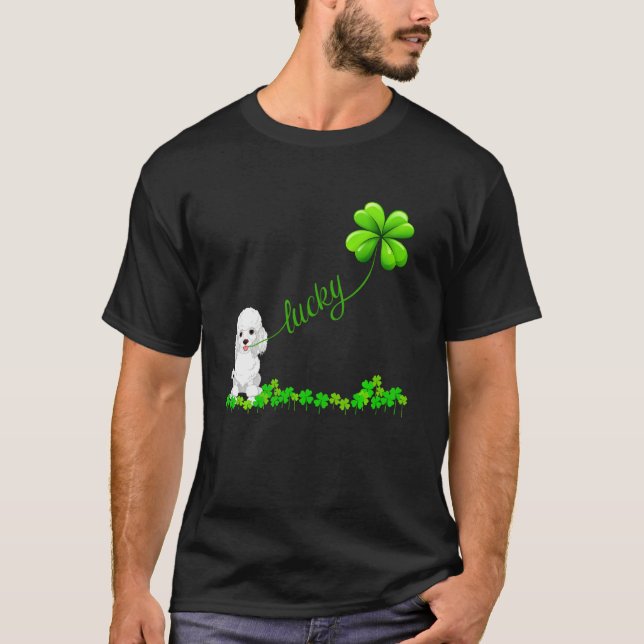 Irish Lucky con la camiseta de Poodle. Shir (Anverso)