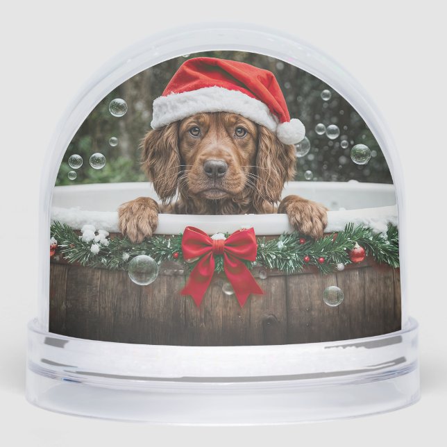 Irish Setter Puppy Dog Cute Christmas Holiday (Anverso)