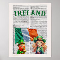 IRLANDA — Arte de páginas en diccionarios