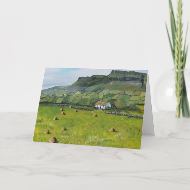 Irlanda, Benbulben, tarjeta de felicitación irland (Anverso)