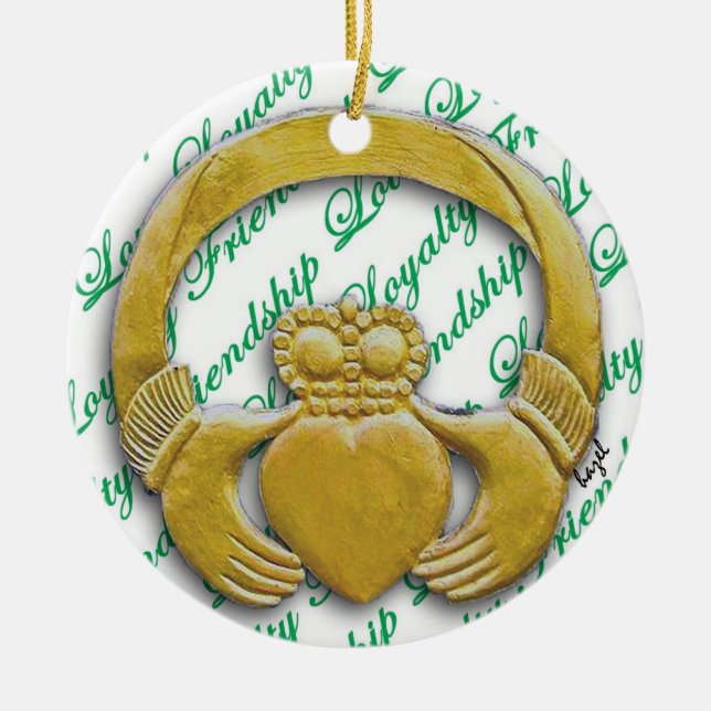 Irlanda Claddagh, ornamento irlandés del navidad (Frente)