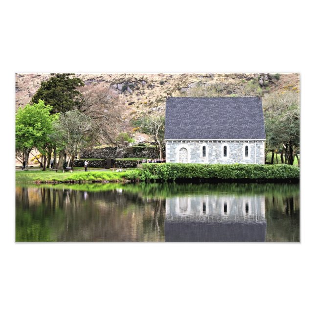 Irlanda, Iglesia, Muro de Piedra, Lago, Fotografía (Frente)
