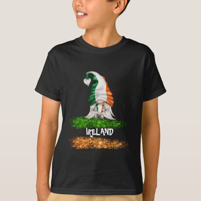 *~* IRLANDA IRLANDA GNOME Camiseta con bandera mas (Anverso)