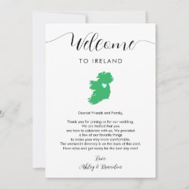 Irlanda Mapa Boda Carta de bienvenida Itinerario