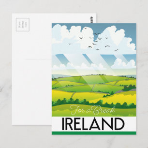 Irlanda para un descanso tarjeta postal de viaje