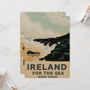 Irlanda "Por el Mar" Póster de viaje náutico