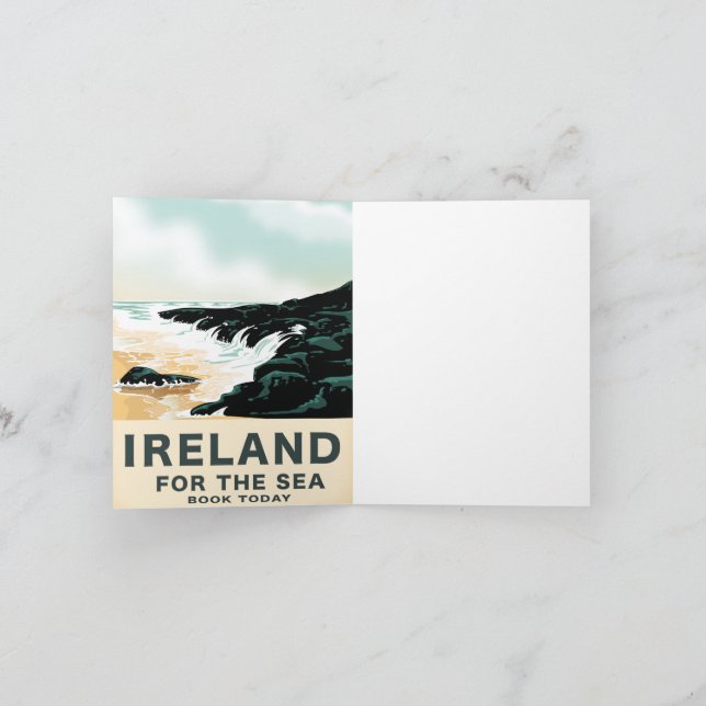 Irlanda "Por el Mar" Póster de viaje náutico (Interior)