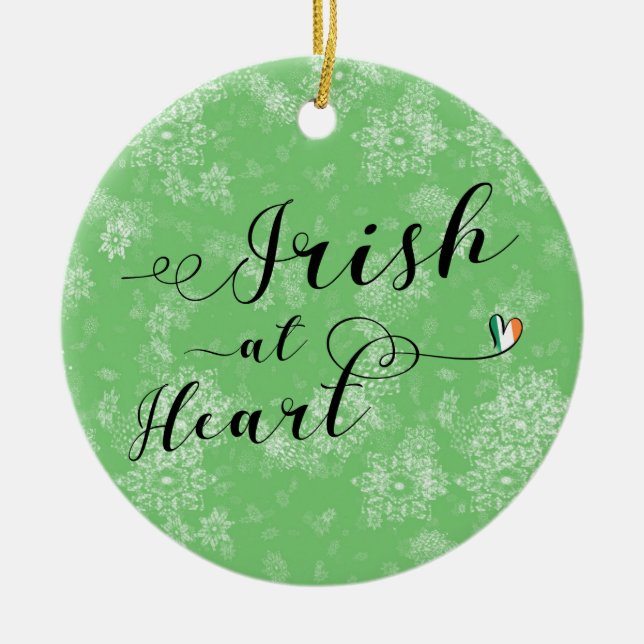 Irlandés al corazón, adorno de árbol de Navidad, I (Frente)