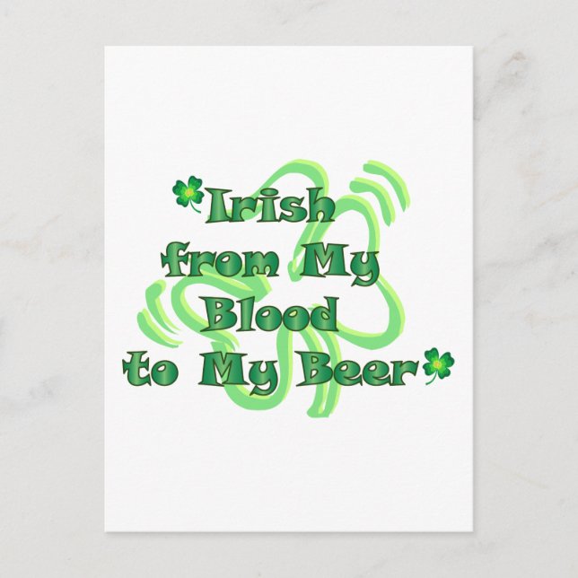 Irlandés de la postal de sangre a cerveza (Anverso)